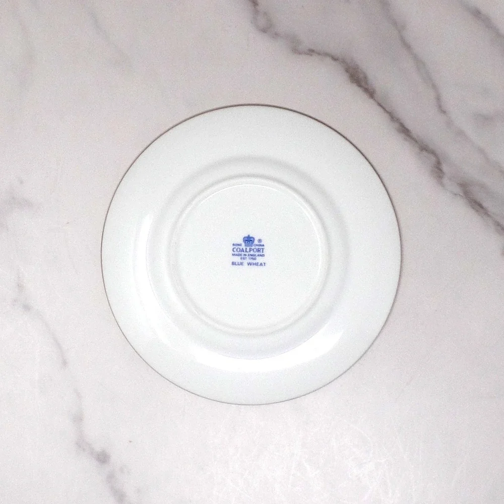 Vintage Coalport Bone China Blue Wheat Bread and Butter Plate